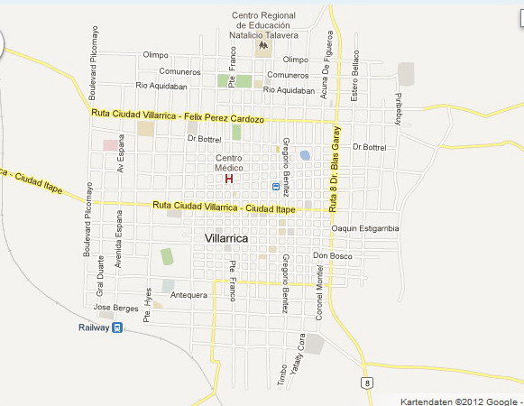 Stadtplan Villarrica Paraguay